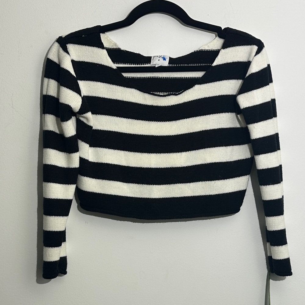 Classic Black and White Striped Sweater